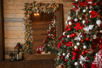 Fototapeta na wymiar A fragment of a cozy Christmas interior.