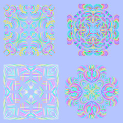 Set, colored, ornaments, borders,frames, for decor,