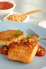 salmon with cashews 