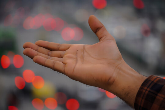 Hand image with a beautiful background
