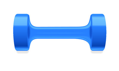 Blue dumbbells isolated on a white background