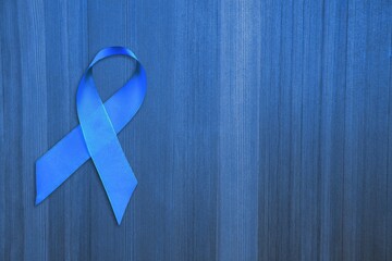 Blue ribbon on background symbol of world diabetes day 14 november