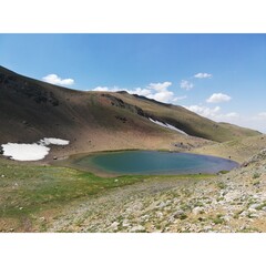 secret lake on the mountain