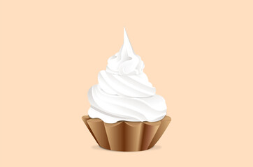 White cake with cream