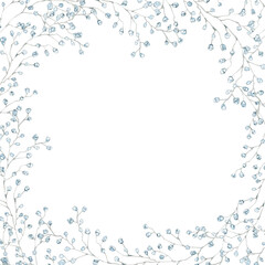 Watercolor Christmas floral frames and border clip art