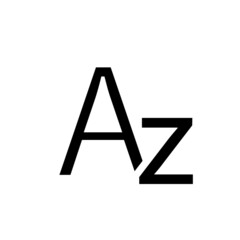 Icono de abecedario. A-z. Concepto de letras y vocales del abecedario. Ilustración vectorial