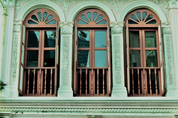 Window, Singapore Traditional building,  Straits Chinese house, British Colonial style