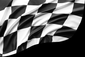 Checkered flag on black