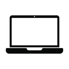 Laptop icon with blank screen. Notebook vector icon.