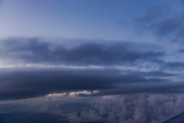 beautiful blue clouds from a bird's eye view
