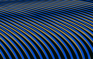 blue and gold holiday swirl stripes overlay black background as christmas backdrop