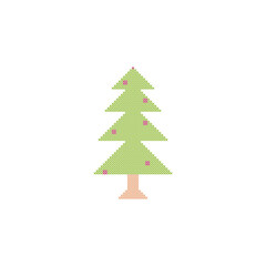 Cross stitch christmas tree for  embroidery element pattern