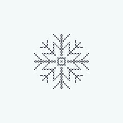 Snowflake with cross stitch element embroidery design or sewing handcraft