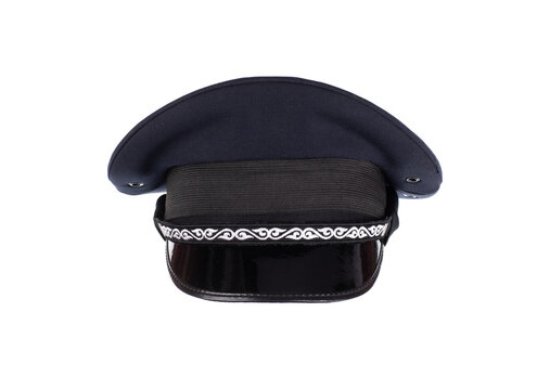 black captain cap isolated on white background