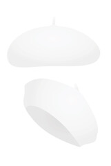 White beret hat. vector illustration