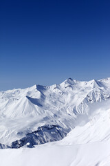 Fototapeta na wymiar Snowy mountains. Caucasus Mountains, Georgia