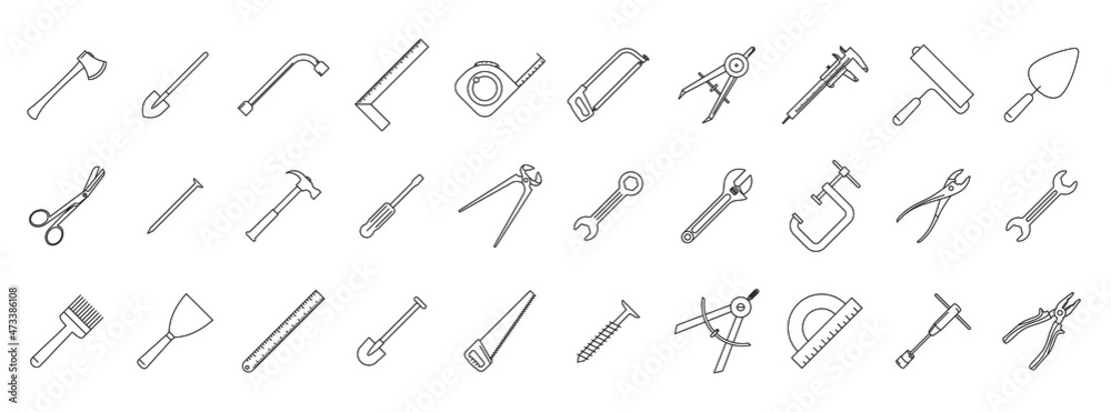 Canvas Prints tool icon. set of hand tool linear icons. vector illustration. black tool icon