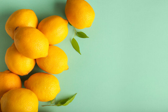 Many lemons, top view