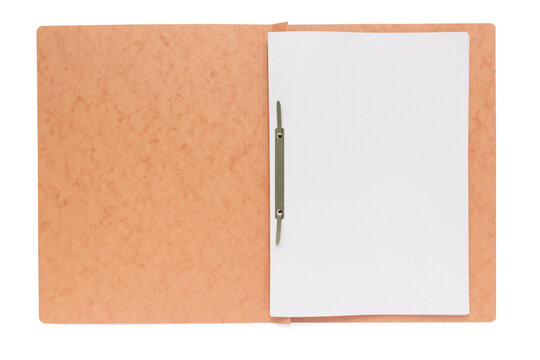 Paper folder and blank sheet isolated at white background