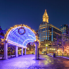 Christmas Decoration in Boston, Massachusetts, USA.