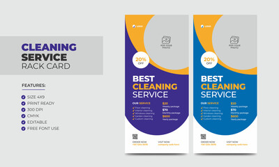 Cleaning Service Rack Card or Dl Flyer Template 