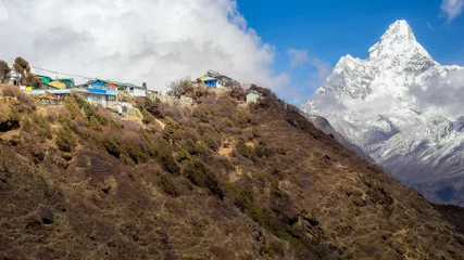 Papier Peint photo Ama Dablam View point on the way to Everest, Himalayas, Nepal