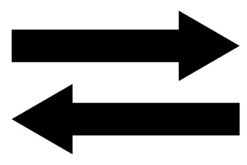 Right direction and left direction arrow icon. vector.