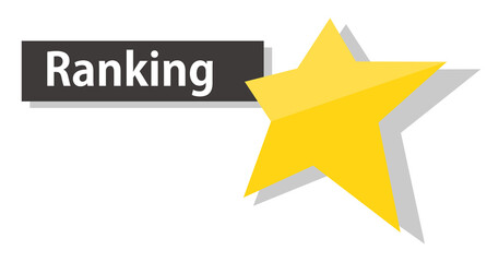 Illustration of a star about ranking. vector.