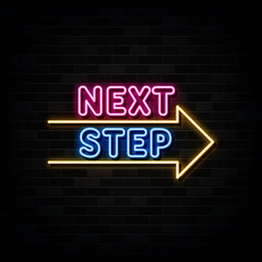 Obraz premium next step neon sign. neon style