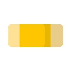 Vector cartoon yellow school eraser.