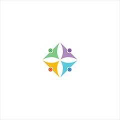Fototapeta premium people logo vector template group