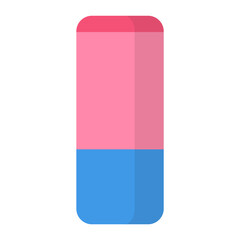 Vector cartoon pink and blue double sided school eraser.
