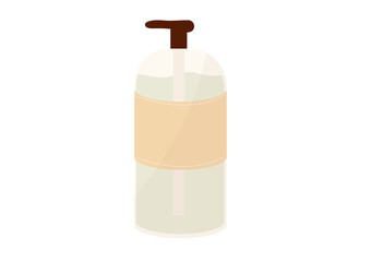 Vector modern illustration with packs of shampoo, cream, body or face care product in flat style isolated on white background.