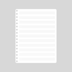 Vector cartoon blank sheets of musical notebook.