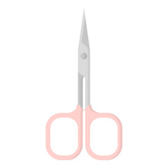 Vector cartoon pink manicure scissors.