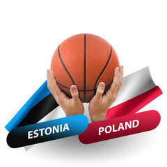 Basketball competition match, national teams estonia vs poland