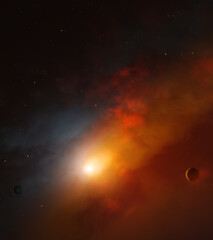 Obraz na płótnie Canvas space nebula planet background