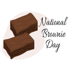 National Brownie Day, idea for poster, banner, flyer, postcard or menu decoration