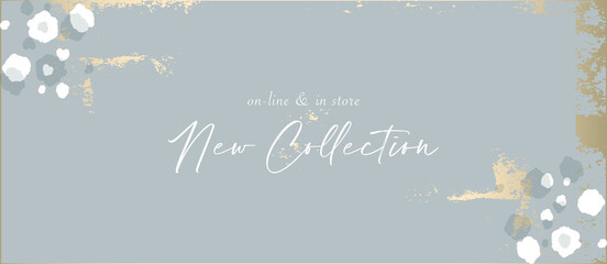 chic gold grey blue WINTER COLLECTION BANNER 