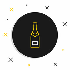 Line Champagne bottle icon isolated on white background. Colorful outline concept. Vector