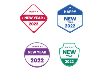 Happy New Year Badge Design Logo Set