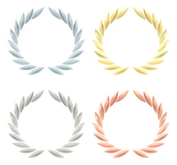 Laurel wreath classic laurel wreath in silver. gold and platinum vector illustration in flat style isolated on white background
