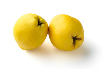 Fresh quince fruits isolated on a white background