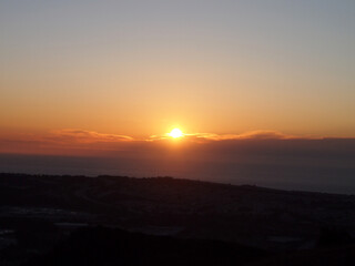 Sunset over the Pacific Ocean and San Francisco Coast