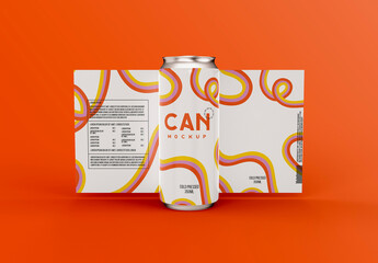 3D Soda Can Label Mockup