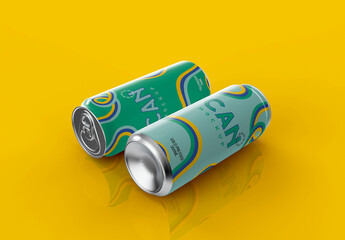 3D 500Ml Soda Cans Mockup