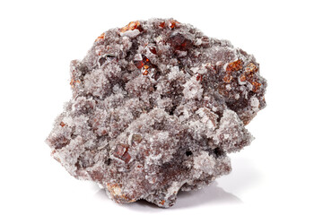 Macro stone mineral quartz Sphalerite on a white background