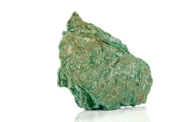 Macro stone mineral Actinolite on a white background