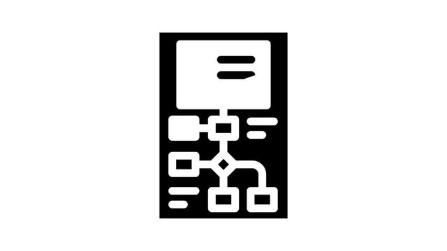 startup investment analysis animated glyph icon startup investment analysis sign. isolated on white background