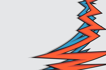 Jagged zigzag line pattern with blue and orange color and some copy space area